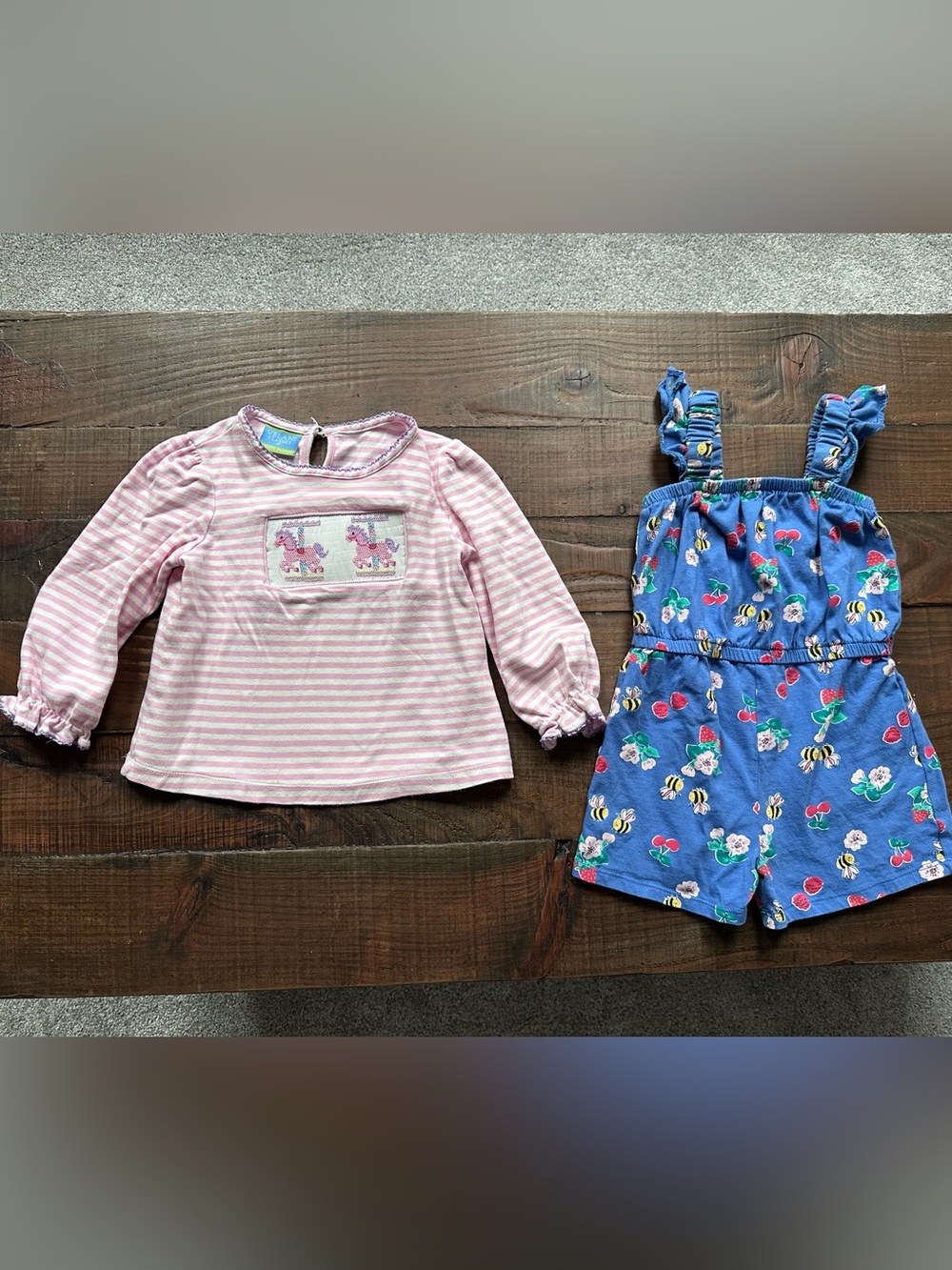 Velani Classics smocked Pink Striped Long Sleeve Top *includes GWP*